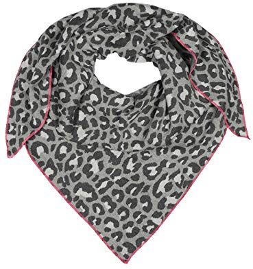 Zwillingsherz Foulard triangulaire en coton – Écharpe de qualité supérieure avec design léopard pour femme garçon fille – Uni – Foulard XXL et écharpe pour femme – Marchandises tricotées – pour