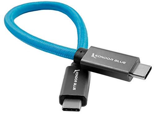 KONDOR BLUE 8.5 Straight USB C 3.1 GEN 2 10 Gb/s 100W | Braided Cable for 8K Data and Power Delivery