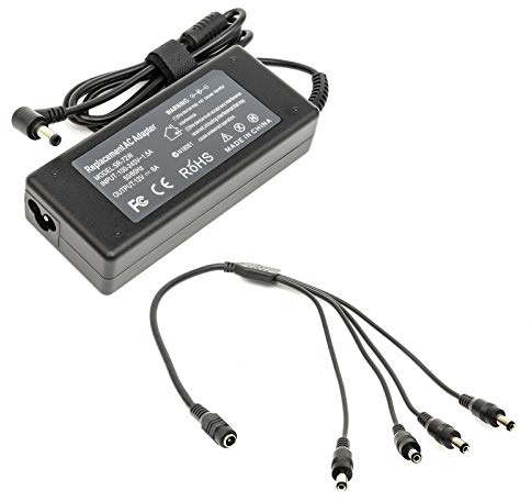 CCTV Charger 12V 6A 72W AC Power Supply 4 Way Jack Splitter Cables DVR NVR
