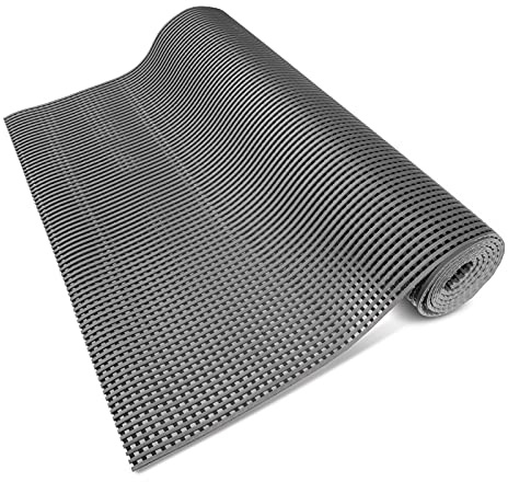 Floordirekt Adria Tapis de protection de sol pour piscine - Avec fonction de drainage - En PVC antidérapant - Pour zones humides et postes de travail - Vendu au mètre - 120 x 250 cm - Gris