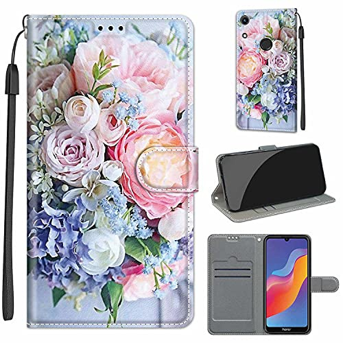 TOMYOU Coque pour Huawei Y6 2019 / Honor 8A, Protection Housse en Cuir PU avec Emplacements Cartes et Fonction Support, Compatible pour Huawei Y6 2019 (6,09)