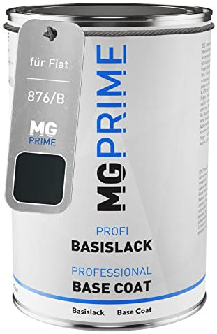 MG PRIME Vernice per auto Barattolo pronto all’uso per Fiat 876/B Nero Tenore Metallic/Crossover Black Metallic Vernice di base 1,0 litri 1000ml