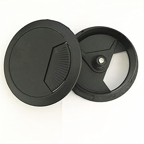 GSXLZ 10 Teile/los Möbel Hardware Computer Schreibtisch Tischgetriebe Kabelanschluss 60mm Kunststoff Drahtlochabdeckung Kabeldurchführung 951 (Color : Black, Specification : 60mm)