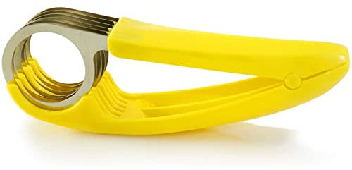 Cortador de plátano, ABS + acero inoxidable para ensaladas de frutas y verduras cortador de cocina para plátanos, salchichas, fresas, uva, cortador multifuncional de ensalada de frutas