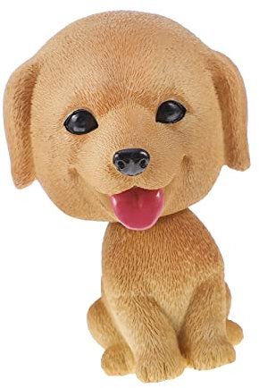 STOBOK Kopfschüttelnder Hundedekor Goldener Retriever Resin Figur Auto Und Desktop Ornament Für Küchen Und Fahrzeugdekoration