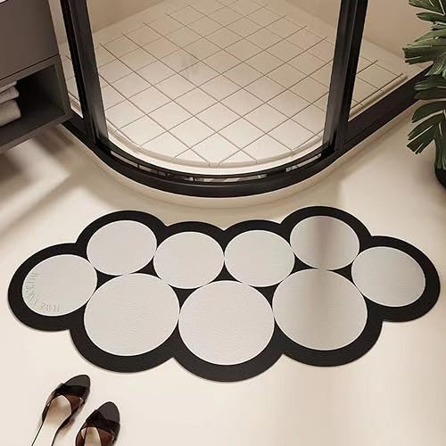 UVCMDUI Duschvorleger Eckdusche, Super Saugfähig Duschvorleger für Runddusche, Duschvorleger Halbrund rutschfeste Gebogene Duschmatte für Quadrant-Duschkabine,C,60 * 90CM(23.6 * 35.4IN)