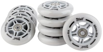 Inliner Rollen 8 Ersatzrollen Kugellager Inlineskates Set Wheels ABEC 7 90-80A mm