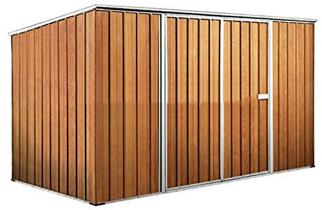 Notek Box in Acciaio Zincato Casetta da Giardino in Lamiera 3.45 x 1.86 m x h1.92 m - 98 kg – 6 Metri Quadri – Legno