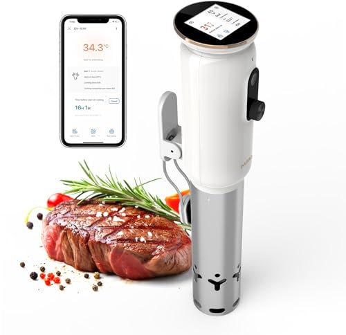 INKBIRD WIFI Sous Vide Roner Cocina Baja Temperatura ISV-101W, 1000W Roner Profesional Calefacción por circulación de agua 3D con Menús Preestablecidos en La Aplicación, Función de Reserva de Cocción