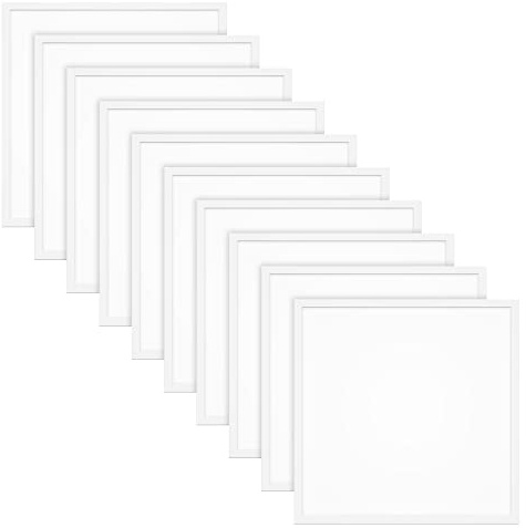 10x LED Panel 62x62cm 28W 3000K warmweiß 4760lm 170 Lumen/Watt flimmerfrei blendfrei UGR<19 Einbau Rasterleuchte Einlegeleuchte Deckenleuchte Odenwalddecke OWA 620x620x32mm