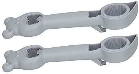 Tbest Abrebotellas, 2 Abrelatas 4 en 1, Abrebotellas Manual Portátil Universal para Beber Be (GRAY)