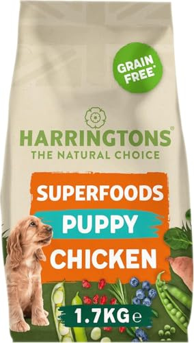 Harringtons Superfoods Puppy Complete Grain Free Hypoallergenic Chicken with Veg Dry Dog Food 1.7kg (Pack of 4) - Made with All Natural Ingredients