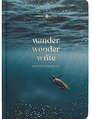 LEBENSKOMPASS® Reisetagebuch Turtle zum ausfüllen A5 Platz für 50 Erinnerungen selberschreiben - Reisedokumentation & Achtsamkeitsübungen - Tagebuch für den Urlaub zur Organisation und Erinnerung