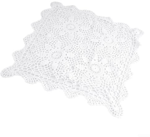 Getdoublerich Tischdecke, Vintage, quadratische Tischdecke, Deckchen, Baumwollspitze, gehäkelt, Blumenmuster, für Café, Laden, Möbel, 40 x 40 cm, Weiß, J6S04JUCI58V1E8TPWEE