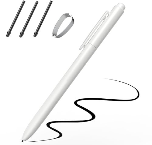 TiMOVO EMR Stift Kompatibel mit Remarkable 2, Digitaler Stift für Remarkable mit Radiergummi, Neigung, 4096 Empfindlichkeit, Handflächenabweisung, Eingabestift für Remarkable 2/EMR Geräte, Weiß