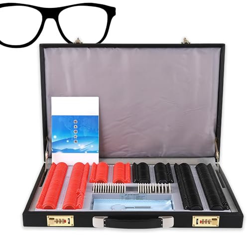 Naturalpowev Trial Lens Set Optical Kit 266 Piece Optometry Equipment Optical Trial Lens Set, Lens Aperture 26mm, Use for Optometrists, Vision Testers and Household