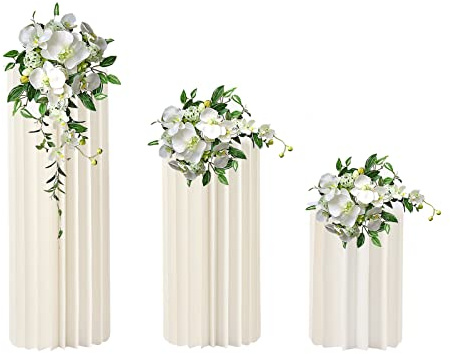 MINRS Hochzeit Karton Blumenständer Vasen Hochzeit Tafelaufsätze Pappe Vasen mit Drei Hochwertigen Acrylplatten Ausgestattet Tragfähigkeit von etwa 50kg Faltbarer Tafelaufsatz aus Karton