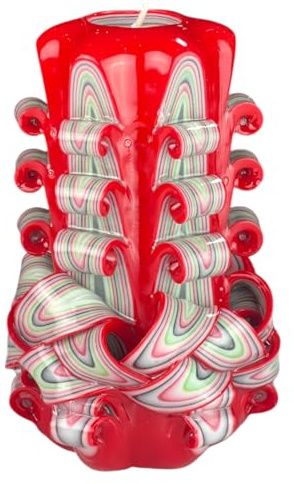 Candela di Design Fatta a Mano, Candela Decorativa Inodore Ø6.5 x h15 cm, Candela Cilindrica a Combustione Lunga 56 ore, Stoppini in Cotone Senza Fumo, Decorazione Domestica Ideale e Regalo Versatile