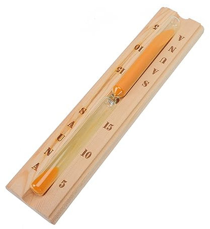 PHENOFICE Sablier De Sauna en Bois 15 Minuterie Compacte Verre Et Bois Usage Hammam Salle De Vapeur Sèche Accessoire Pratique