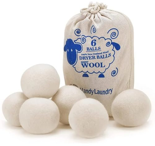 6er Pack XL Schafwoll-Trocknerbälle | 100% Natürlicher Weichspüler | Wiederverwendbar, Reduziert Trockenzeit, Antistatisch & Umweltfreundlich | Premium Trocknerbälle für Wäschetrockner