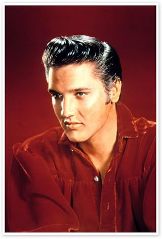 Posterlounge Elvis Presley I Poster | 20 x 30 cm Rot Wandbilder Wanddeko