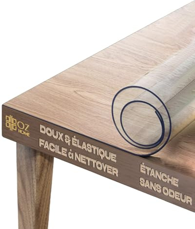 OZ HOME Copritavolo Trasparente PVC 1,7mm—90X180cm, Tovaglia Plastificata Rettangolare Trasparente — Cerata Tavolo Impermeabile/Antimacchia, Copri Tavolo Pvc Trasparentes Compatibile Con Gli Alimenti