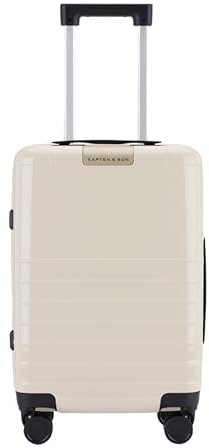 Kapten & Son Koffer Heathrow Essential Cabin Sandstone 34 L | Handgepäck Koffer 55 x 35 x 22 cm Beige | Hartschalenkoffer mit 360 Grad Rollen & TSA Gepäckschloss | Carry On Luggage