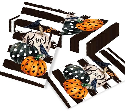 40 serviettes en papier fantômes halloween vaisselle jetable pour fête halloween