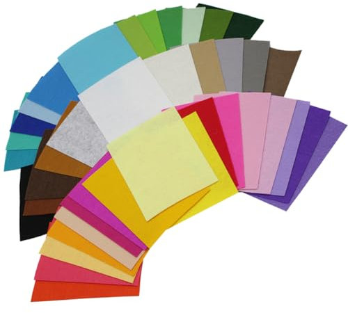 Gatuida 40stücke Farblich Sortierte Polyester-Filz-stoffbögen Filzstoffplatten Für DIY-bastelprojekte Patchwork-Patches Dekorationsapplikationen Handarbeiten Nähen