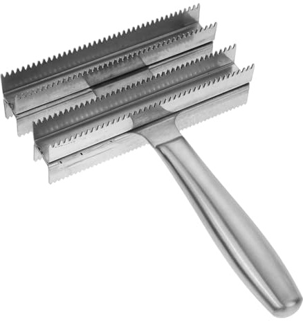 HOODANCOS Pferdebürste aus Edelstahl Kratzbürste Pferd mit Ergonomischem Rutschfestem Griff Langlebiges Pferdepflege tool zur Entfernung von Losem Fell und Schmutz Verbessert