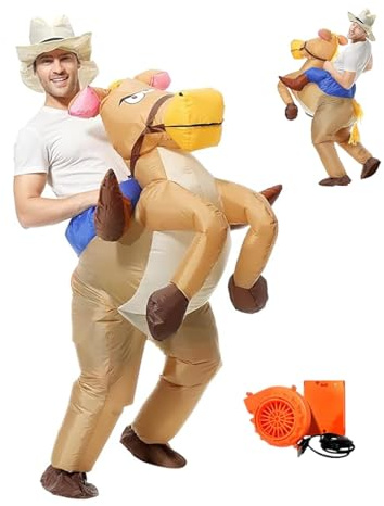 Seinal - Disfraz de caballo hinchable, disfraz de caballo divertido, disfraz de Halloween para caballo, para fiestas, Halloween, cumpleaños, cosplay, unisex, 150 – 190 cm