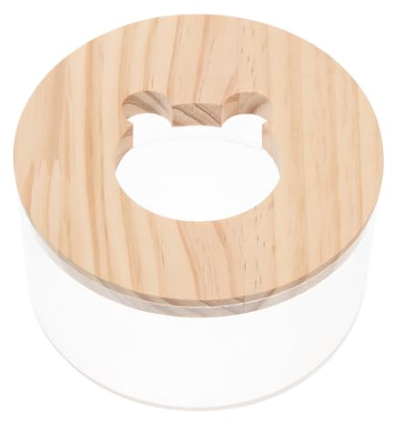 Levemolo Bañera Transparente para Hámster y Pequeñas Mascotas, Caja de Baño de Arena para Mascotas, de Acrílico y Madera
