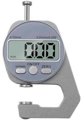 Spessimetro digitale 0-10 mm con teste di misurazione piatte, gomiti e appuntite in acciaio inox, corpo in lega di alluminio, per metallo, carta, stoffa, materiali sottili - Manometro per ispezione