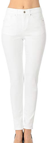 Wax Jean Denim Women's Juniors Push-Up High-Rise Skinny Jean in Fine Cotton Denim - White - 11