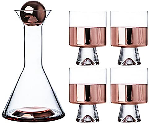 HALAWAKA Lead-Free Crystal Glass Wine Decanter Water Pitcher Kettle Water Jug Pot Carafe with Wooden Ball for Red Wine Hot/Cold Water Juice Ice Tea and Beverage