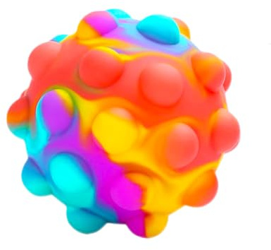RadBizz Push Pop Bubble Fidget Sensory Toy Ball - for Autism, Stress, Anxiety - Kids and Adults (Multicolor Ball)