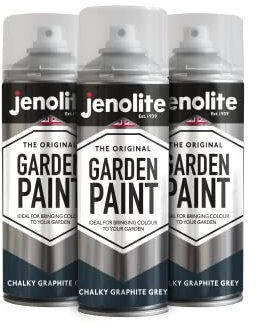 JENOLITE Directorust Chalky Spray Paint | GRAPHITE GREY | 3x400ml | Multi-Surface Chalky Finish Spray Paint | Ideal For Furniture, Ornaments, Picture Frames | Interior & Exterior Use | RAL 7016