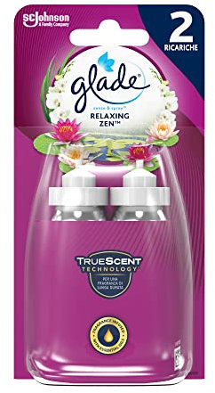 Glade Sense & Spray Doppia Ricarica, Deodorante per Ambienti con Sensore di Movimento, Fragranza Relaxing Zen, Confezione da 2 Ricariche x 18 ml