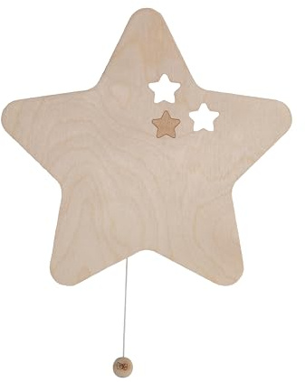 Baby's Only - Baby Wandlampe - Stern - Wandleuchte für Babyzimmer - Nachtlampe mit batterie für Kinderzimmer - FSC-Gütezeichen Holzlampe - 25000 Brennstunden - Wandlampe bemalbar