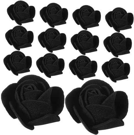 Cabilock Künstliche Rosenköpfe 100 3, 5cm Schwarz aus PE Schaum