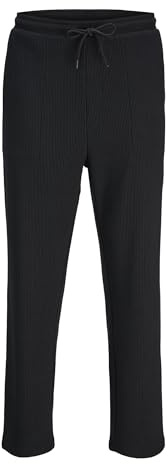 JACK & JONES Joggingbyxor för män, avslappnad passform, joggingbyxor, svart, S