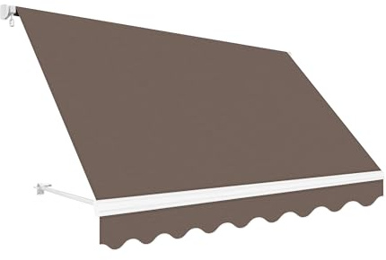 Wasabi – Toldo Exterior Balcón Enrollable 2,5x2m Topo – Lona Poliéster - Soporte Pared – Anclaje Barandilla – Manivela incluida – Regulable en inclinación