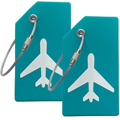 Silicone Luggage Tag with Name ID Card Perfect to Quickly Spot Luggage Suitcase (Turquoise Green)