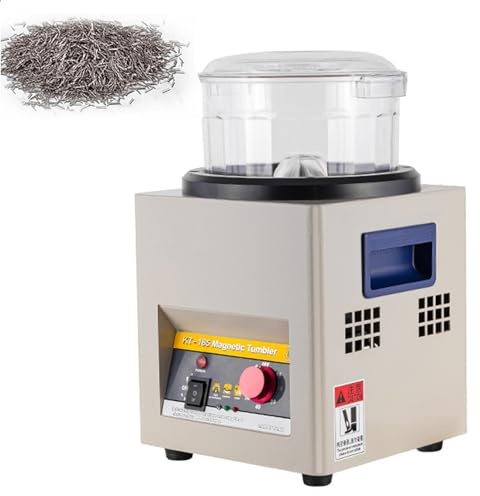 Magnetic Jewelry Polisher 2000RPM - Dual Direction Tumbler Machine, with 500g Polishing Needles, for Jewelry Shop, Studio, Individual