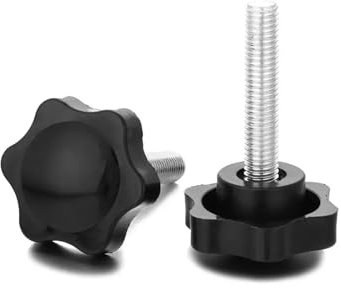 OZXZH 4 STÜCKE Schwarze Klemmmutter Maschinen Riegel Gewindesternknöpfe Griffe Sternförmiger Kopfknopf Rändelschraube Kohlenstoffstahl(M8x40-4Pcs)