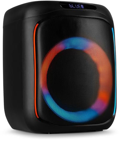 Fenton Track160 - Altavoz portátil Bluetooth 5.3 100W con batería 10h, Luces LED, Mando a Distancia, estéreo, Ideal para Fiestas, Exteriores o Uso móvil - Negro
