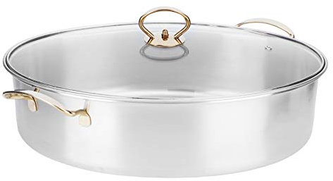 Akozon Large Capacity Stainless Steel Fish Pot - 304 Multi-Functional Double Boiler for Induction Cooktop - for Home Use