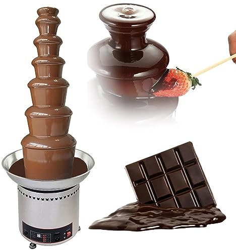Kommersiell chokladfontän med stor kapacitet elektrisk 4/5/6/7 våningsmaskin med temperaturkontroll, för fester bröllop Barbuffé i rostfritt stål,7Tiers