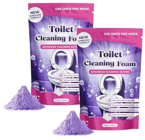 Fizzclean Toilet Cleaner, FizzClean Toilet Cleaning Foam, Toilettenreiniger Extrem Stark, Extra starker WC Schaumreiniger in Pulverform, Insta-Action Fizzclean Foam für eine blitzsaubere Toilette (2)