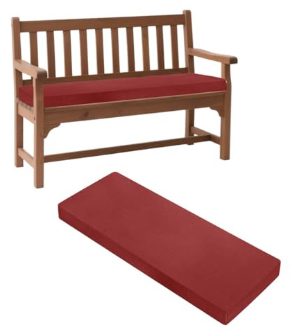 Generisch Bankauflage, Auflage Gartenbank mit ReißVerschluss, Bankkissen Outdoor Abnehmbarem, Bankpolster Schlippabsicher für GartenmöBel Terrasse Drinnen Hollywoodschaukel,Wine red,100x30x5cm